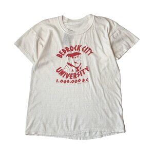 1970s Flintstones Bedrock City University Graphic Tee M